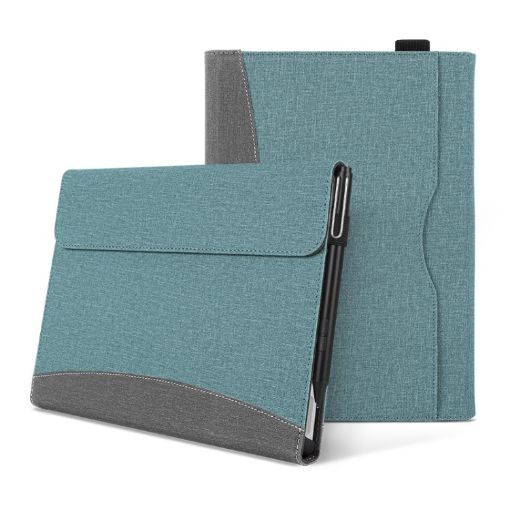 Grey Blue Cloth Texture Leather Case for Surface Pro 10/9 - 1