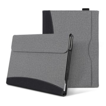 Microsoft Surface Pro 8 Black Grey Leather Tablet Case - 1