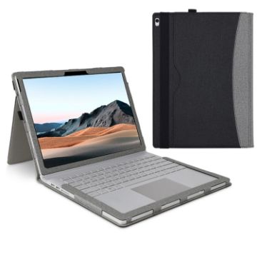 Microsoft Surface Book 3/2/1 13.5" Leather Case (Black Grey) - 1
