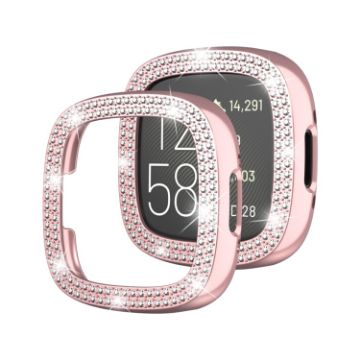 Fitbit Versa 4 Pink Electroplated Diamond Watch Case - 1