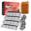 4 in 1 Car Grille Flash Lights with Remote (16 LEDs, Red Blue) - 6
