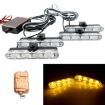 4 in 1 Car Grille Flash Lights with Wireless Remote (Yellow, 16 LEDs) - 1