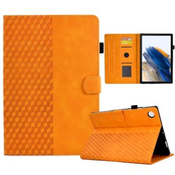 Rhombus Embossed Leather Case for Samsung Galaxy Tab A8 10.5 (Khaki) - 1