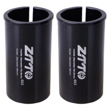 ZTTO 30.9-36mm Bicycle Seat Post Conversion Sleeve Reducer, 2pcs Black - 1