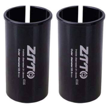 ZTTO Bicycle Seat Post Conversion Sleeve 31.6-33.9mm Black 2pcs - 1