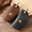 Vintage Pebbled Leather Key Holder with Belt Clip (Black) - 2