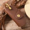 Vintage Pebbled Leather Key Holder with Belt Clip (Black) - 3