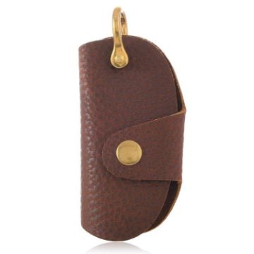 Vintage Pebbled Leather Key Holder - Genuine Leather Keychain - 1