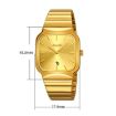 SKMEI 9361 Steel Strap Silver Gold Square Quartz Watch - 3