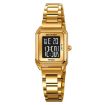 SKMEI 2493 Women's Electronic Watch, Gold Case with Black Strap - 1