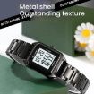 SKMEI 2493 Women's Electronic Watch, Gold Case with Black Strap - 3