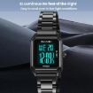 SKMEI 2493 Women's Square Steel Electronic Watch, Black Style - 5
