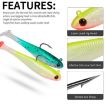 PROBEROS DW6092N12B 5pcs T-Tail Soft Lure Set with Single Hook - 5
