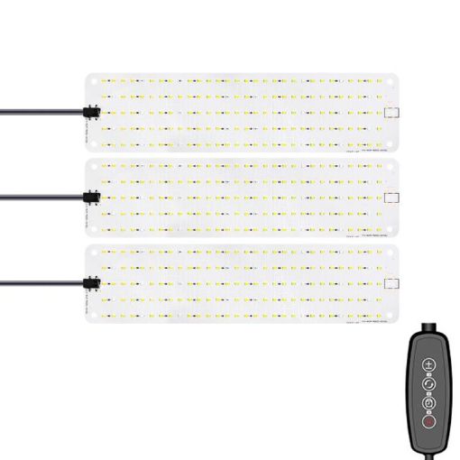 12V LED Panel Plant Growth Light, Three Head, EU Plug - 1