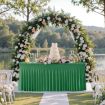 Green Spandex Table Skirt 122x60x76cm for Weddings & Parties - 1