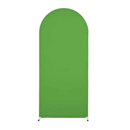 U Shape Green Spandex Arch Fabric Cover for Party Decoration 200x100cm - 1