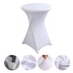 Stretch Polyester Cocktail Bar Table Cover, 60x110cm, White - 1