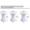 Stretch Polyester Cocktail Bar Table Cover, 60x110cm, White - 3