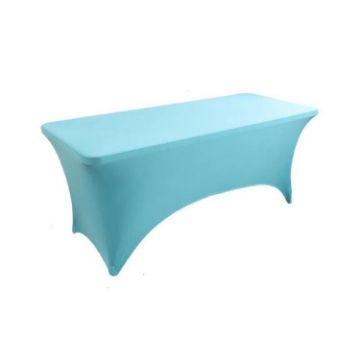 Elastic Table Cover 183x75x75cm - Lake Blue Rectangular Tablecloth - 1