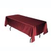 Wine Red Satin Tablecloth 145x200cm for Hotel Banquet Wedding Decor - 1