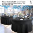 White 4FT Elastic Polyester Tablecloth Cover for Wedding & Party - 5