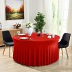 4FT Red Polyester Elastic Tablecloth Cover for Wedding & Party - 1