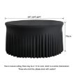 White 5FT Round Polyester Elastic Tablecloth Cover Skirt - 2