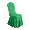 Green Spandex Stretch Chair Cover for Weddings and Hotel Decor - 1