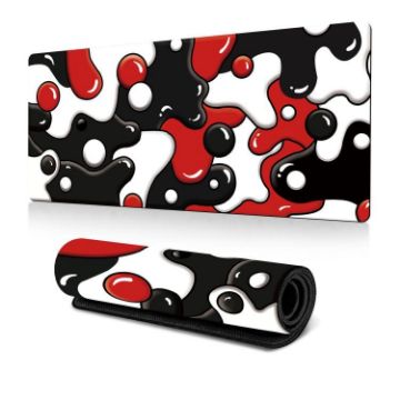 Abstract Fluid Color Blending Mouse Pad, 300x700mm Non-Slip Desk Mat - 1