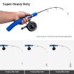 LEO 28307 58cm Blue Curved Handle Flat Tip Ice Fishing Rod - 6