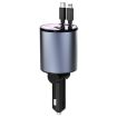 100W Metal Retractable Car Charger: 8 Pin + Type-C Cigarette Lighter - 1