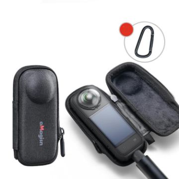 Insta360 X5 Camera Storage Bag Hard Case with Carabiner Clip - 1