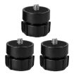 3pcs 1/4 Screw Car Tuning Accessories Ball Head Phone Holder (Black) - 1