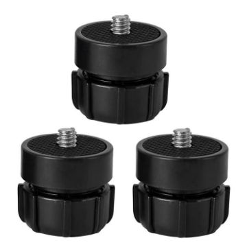 3pcs 1/4 Screw Car Tuning Accessories Ball Head Phone Holder (Black) - 1