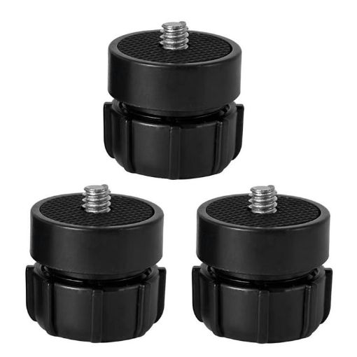 3pcs 1/4 Screw Car Tuning Accessories Ball Head Phone Holder (Black) - 1