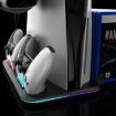 PS5 Slim/Pro Cooling Stand, Controller Charger & Game Storage (Black) - 6
