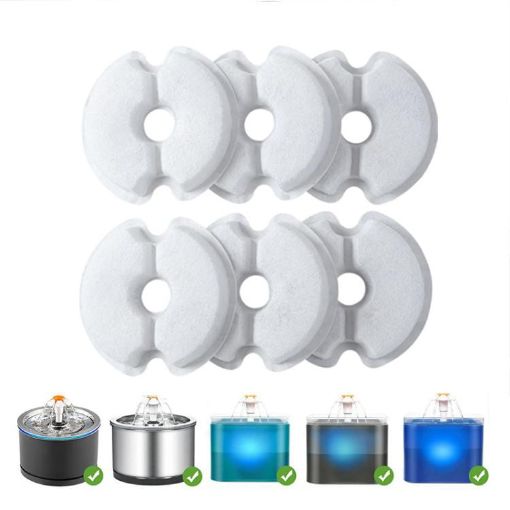 6pcs Cat Dog Pet Water Fountain Replacement Filters, Multiple Filtration - 1