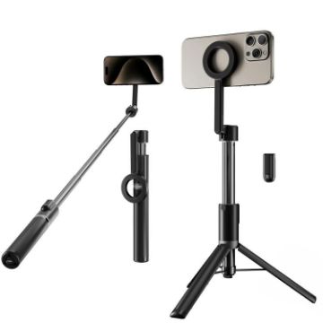 TELESIN Magnetic Selfie Stick Tripod with Bluetooth Remote (Black) - 1
