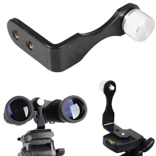 L-Shaped Metal Binoculars Tripod Adapter for Stabilizing Photography - 1