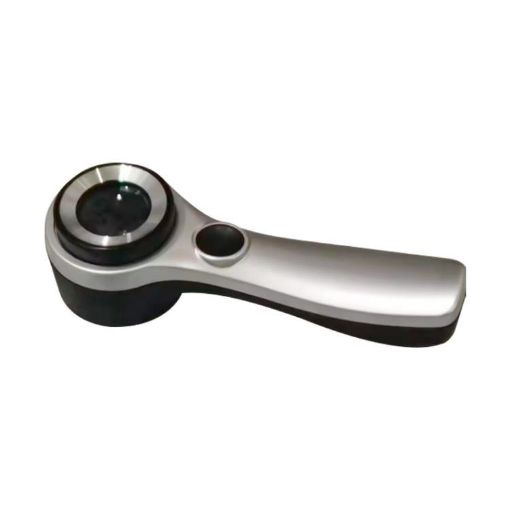 Handheld 60x Optical Glass Magnifier with LED Light (Silver Black) - 1