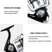 YUMOSHI OE4000 Metal Spool Fishing Reel 5.2:1 Gear, Foldable Handle - 6