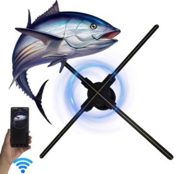 3D Holographic Fan 60cm, 1600x720, 720 LEDs, WiFi/APP, US Plug - 1