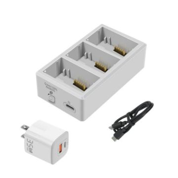 YX 3-Way Battery Charger for DJI Mini 4/3/3 Pro, 35W US Plug Hub - 1