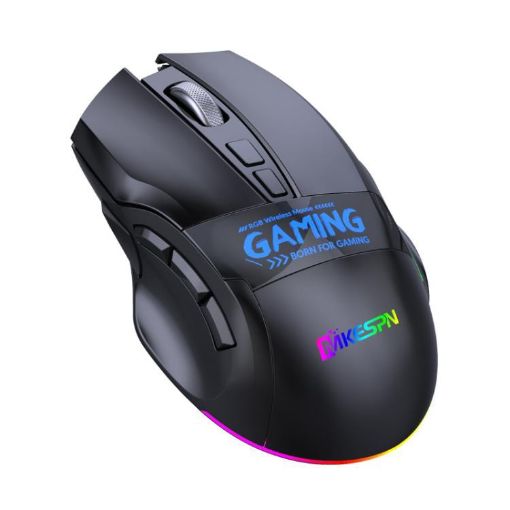 MKESPN W10 Wireless Gaming Mouse, 9 Buttons, RGB, Rechargeable Black - 1