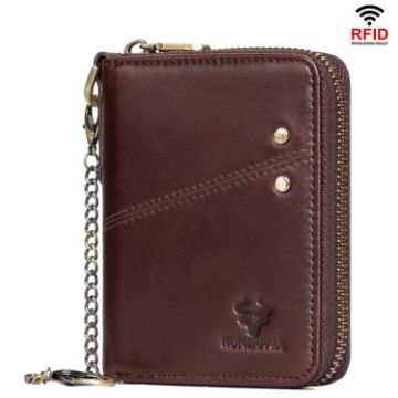HUMERPAUL BP783 Brown Unisex RFID Leather Wallet Multi-Card Holder - 1