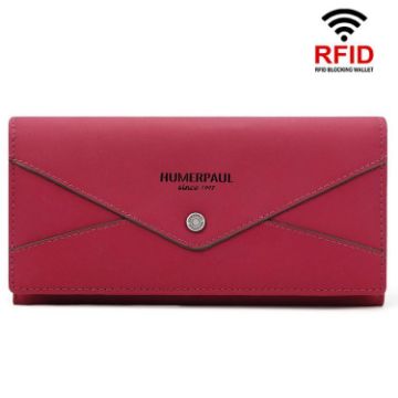 HUMERPAUL BP998 Red Women Leather RFID Wallet Clutch Bag - 1
