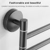 Stainless Steel Rotating Bathroom Towel Rack, Brushed Two Poles - 4