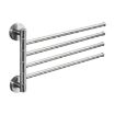 Brushed Stainless Steel Wall-Mounted Rotating Towel Rack, Four Poles - 1