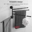 Brushed Stainless Steel Wall-Mounted Rotating Towel Rack, Four Poles - 3