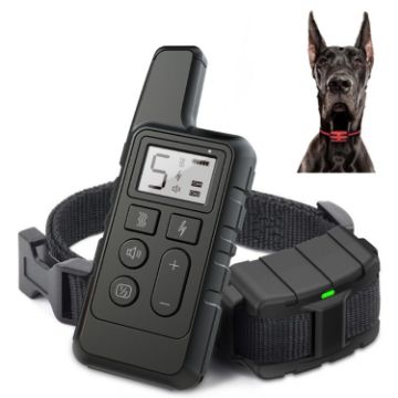 Dog Training Remote Control Waterproof Shock Collar, 500m (Black) - 1
